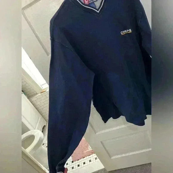 Chaps Polo Navy Blue‎ Pullover Sweatshirt - Picture 2 of 7